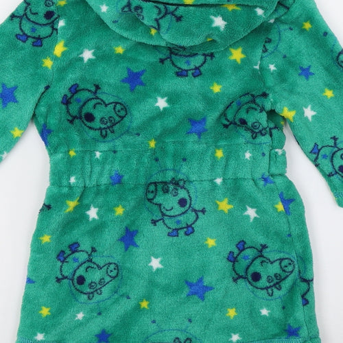Mini Club Baby Green Geometric Fleece  Robe Size 12-18 Months  - Peppa Pig