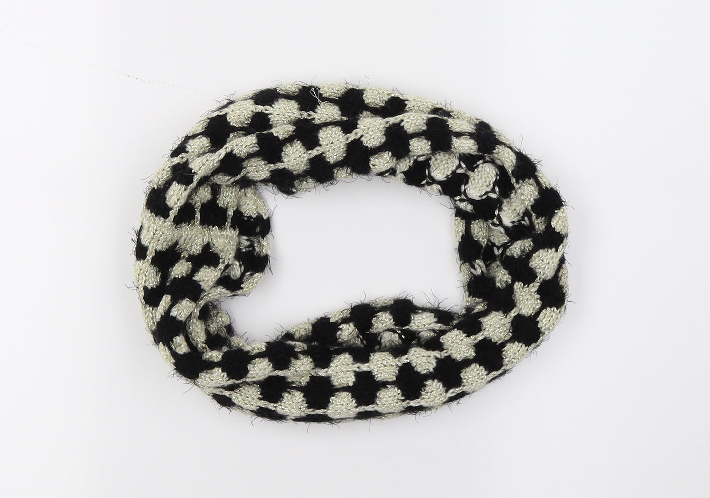 Preworn Womens Black Check Knit  Scarf