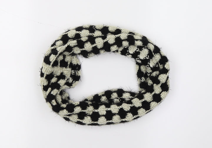 Preworn Womens Black Check Knit  Scarf