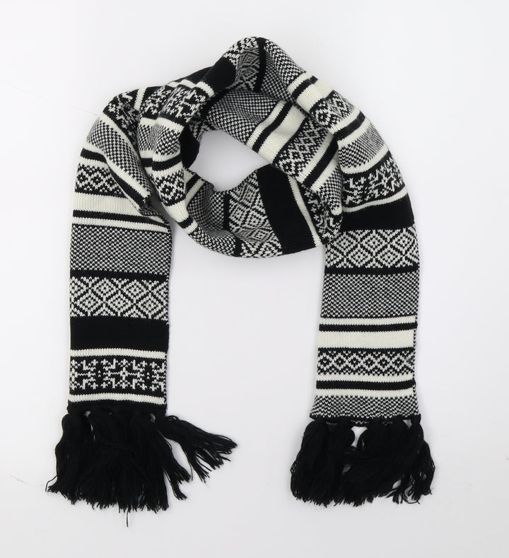 Preworn Womens Black Fair Isle   Scarf