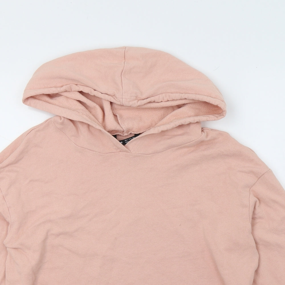 SheIn Womens Pink  Jersey Pullover Hoodie Size S  - cropped