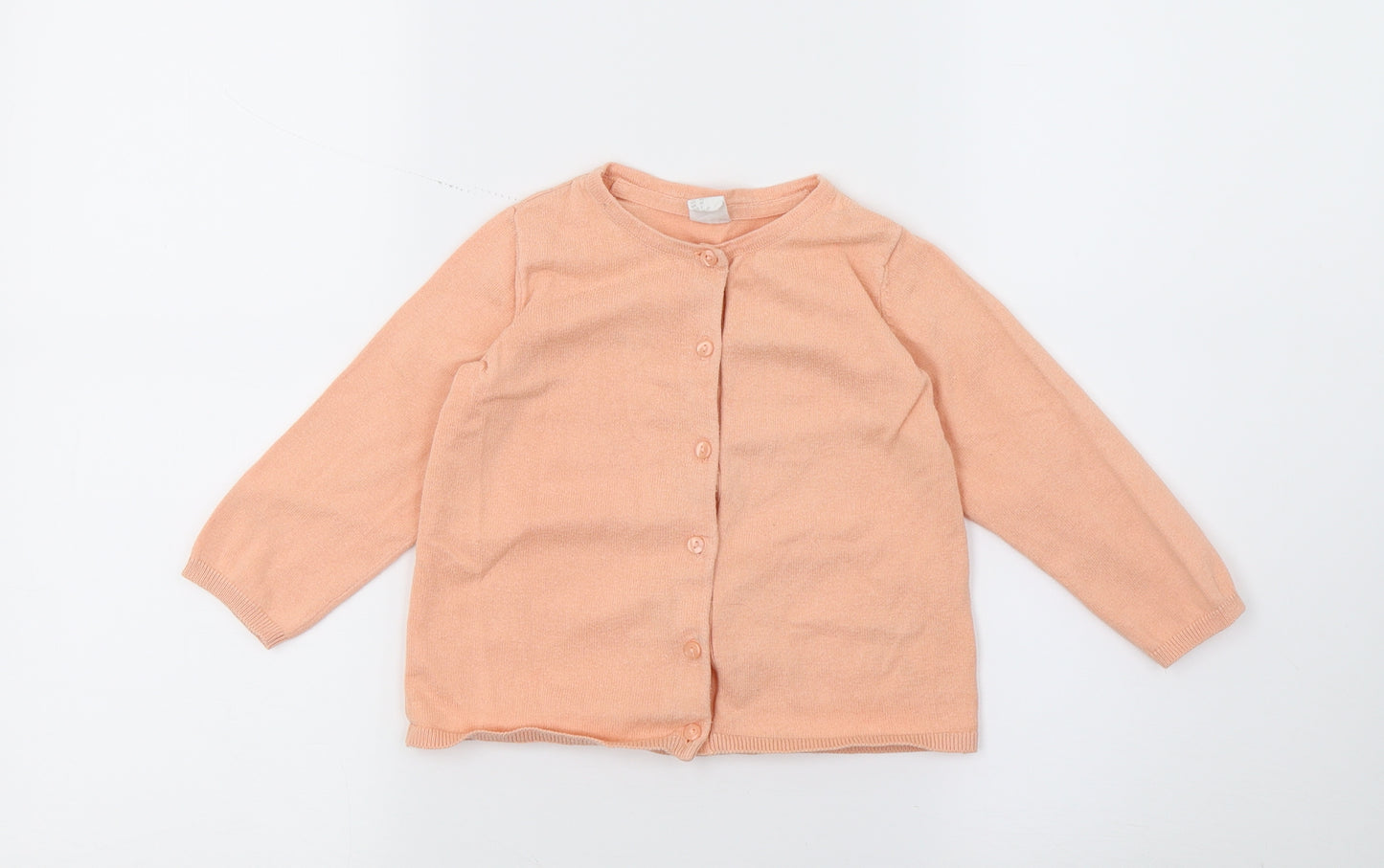 H&M Girls Pink  Knit Cardigan Jumper Size 2 Years