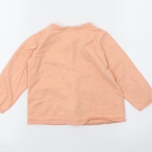 H&M Girls Pink  Knit Cardigan Jumper Size 2 Years