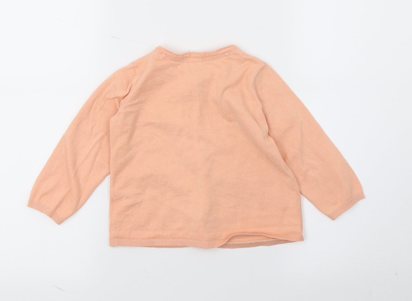 H&M Girls Pink  Knit Cardigan Jumper Size 2 Years