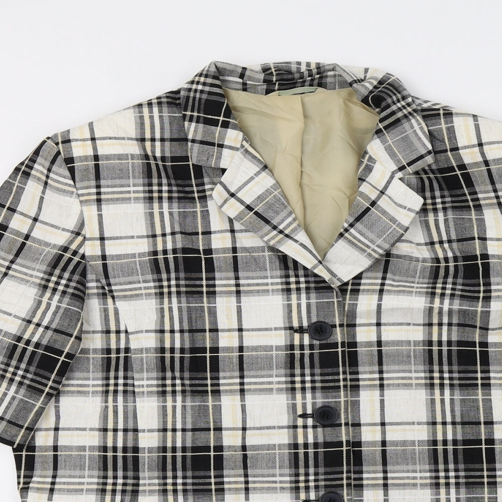 Marks and Spencer Womens Multicoloured Check  Jacket Blazer Size 16