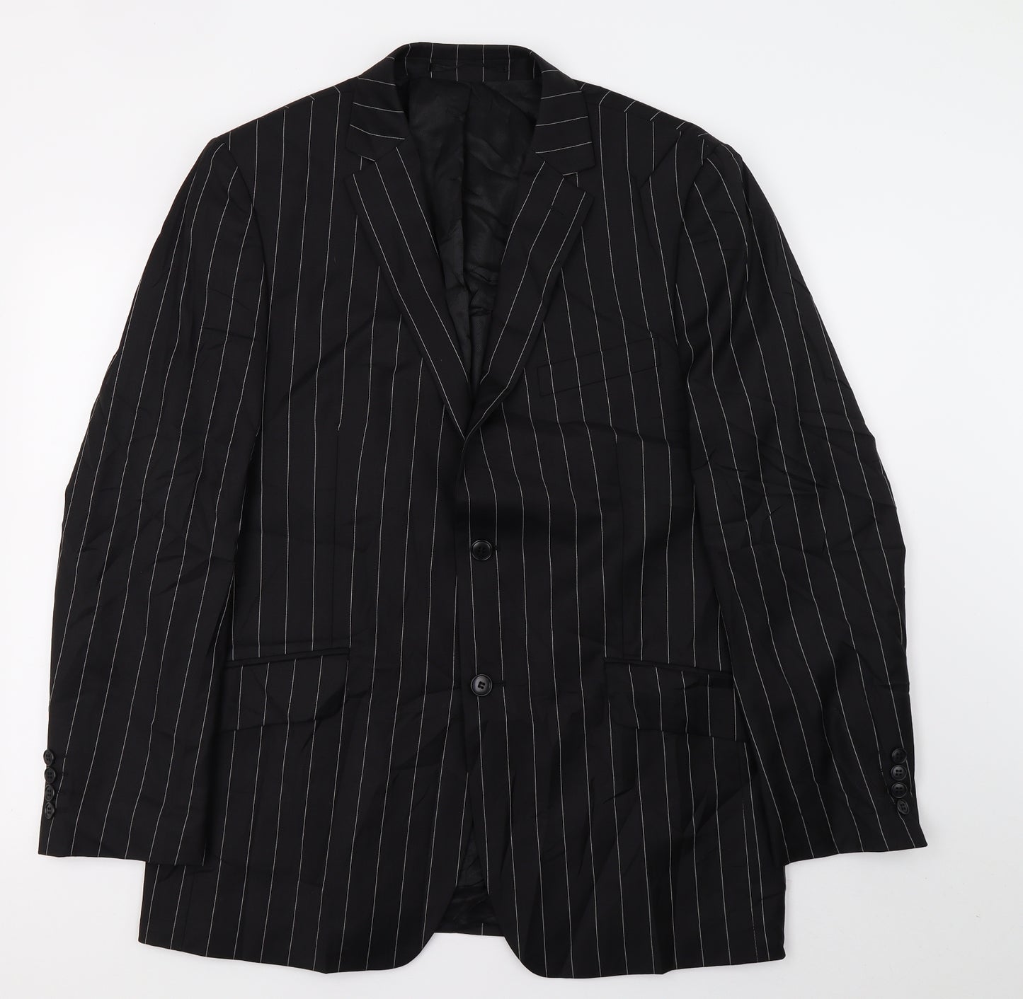 Lambretta Mens Black Striped  Jacket Blazer Size L