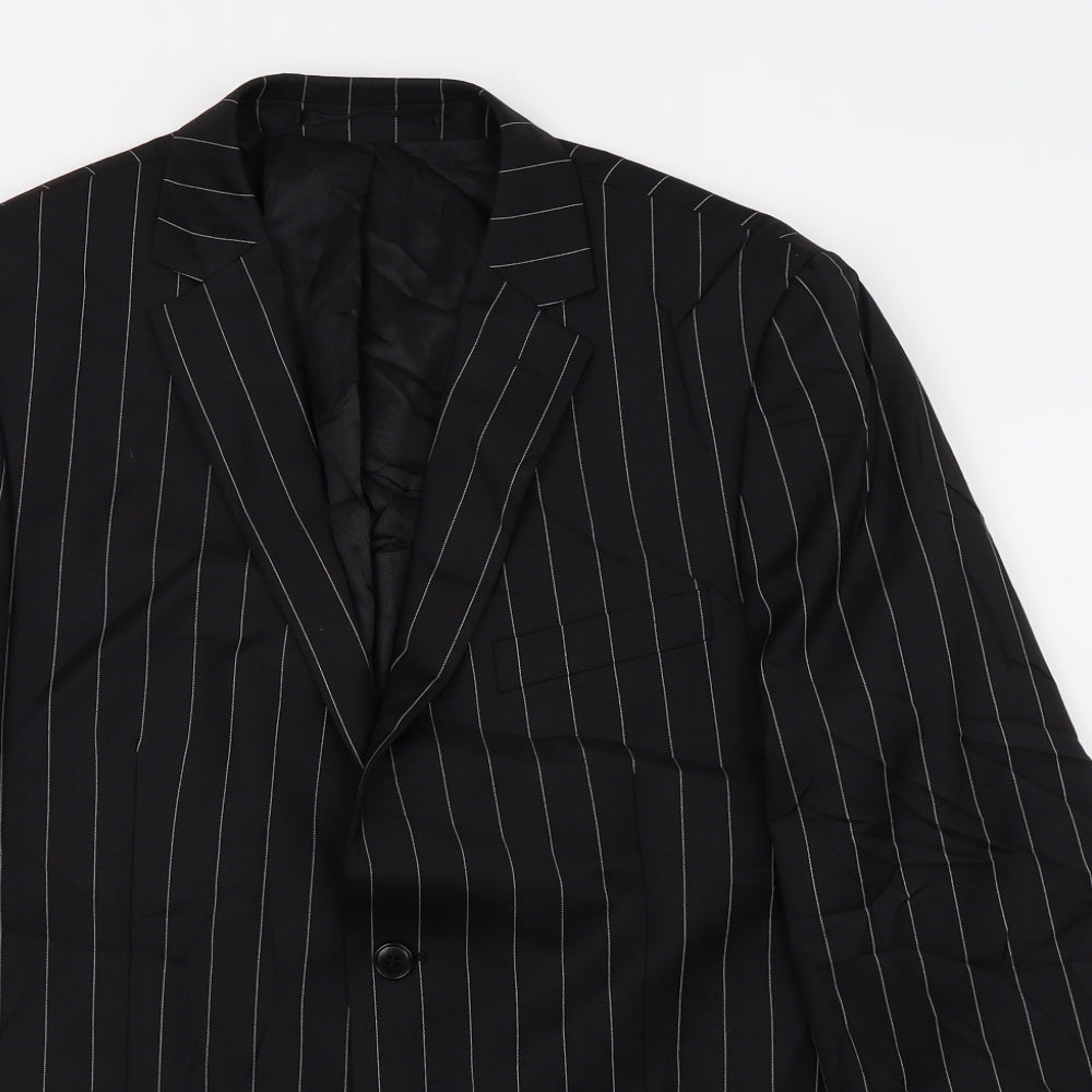 Lambretta Mens Black Striped  Jacket Blazer Size L
