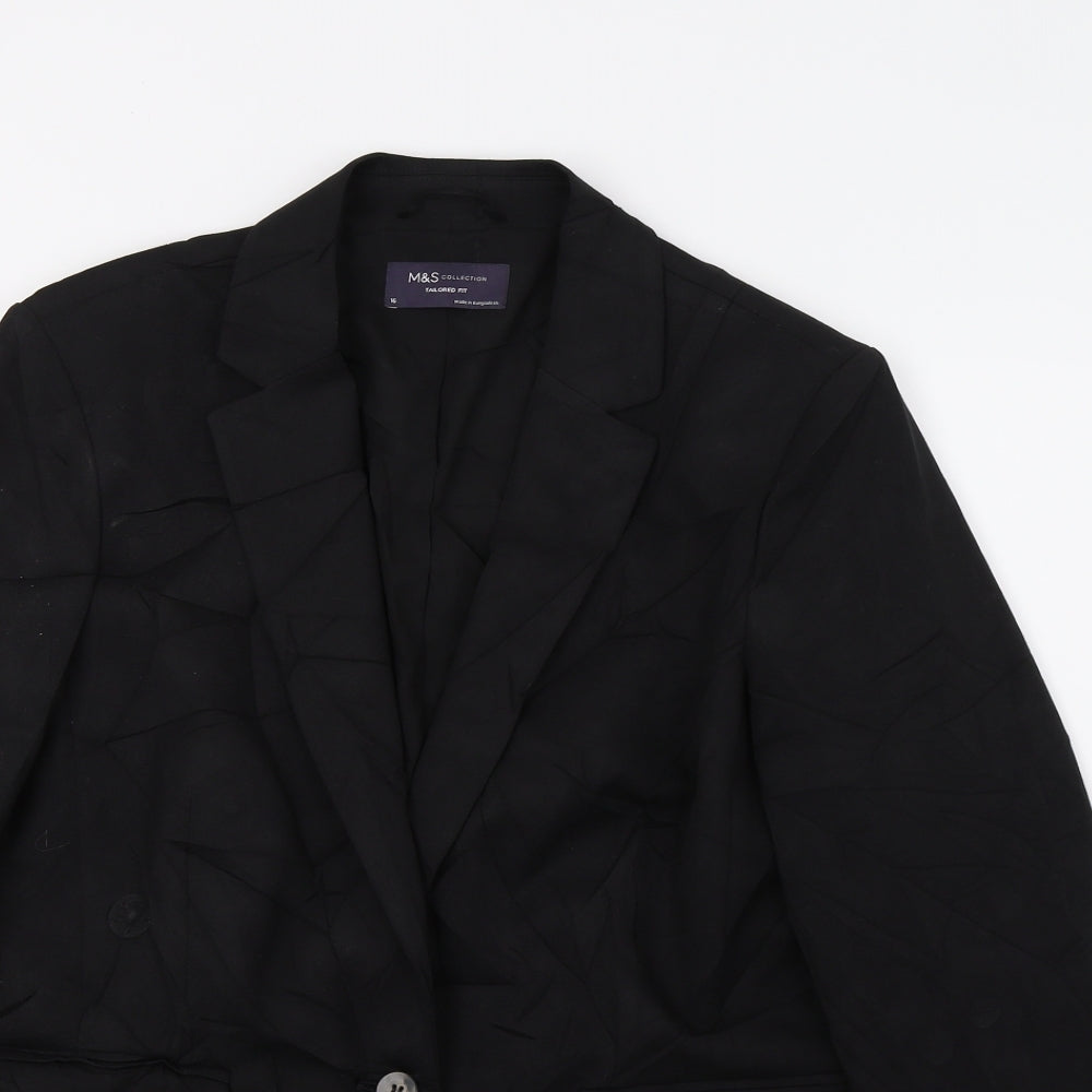 M&S Womens Black   Jacket Blazer Size 16