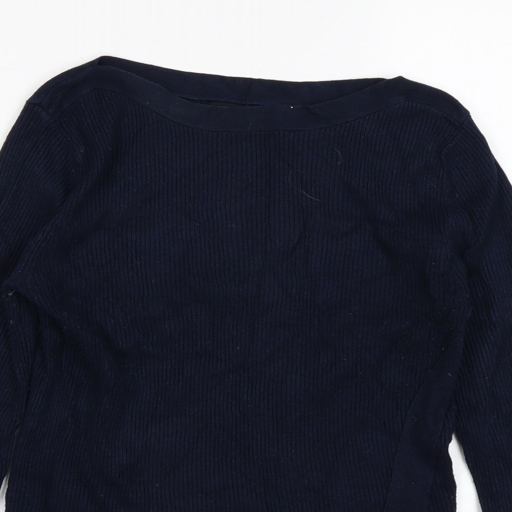 Papaya Womens Blue  Knit Pullover Jumper Size 10