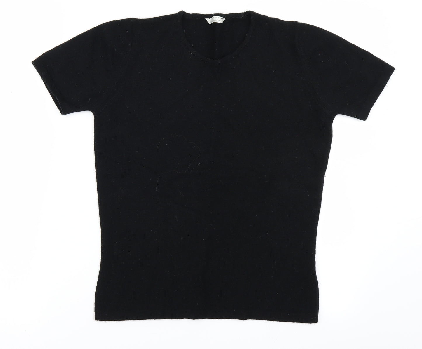 St Michael Womens Black  Knit Basic T-Shirt Size 10