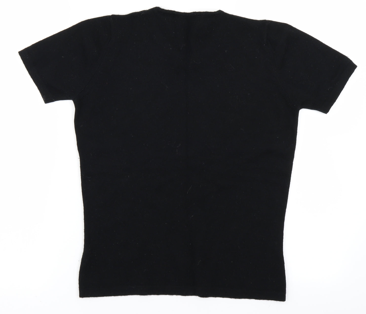 St Michael Womens Black  Knit Basic T-Shirt Size 10
