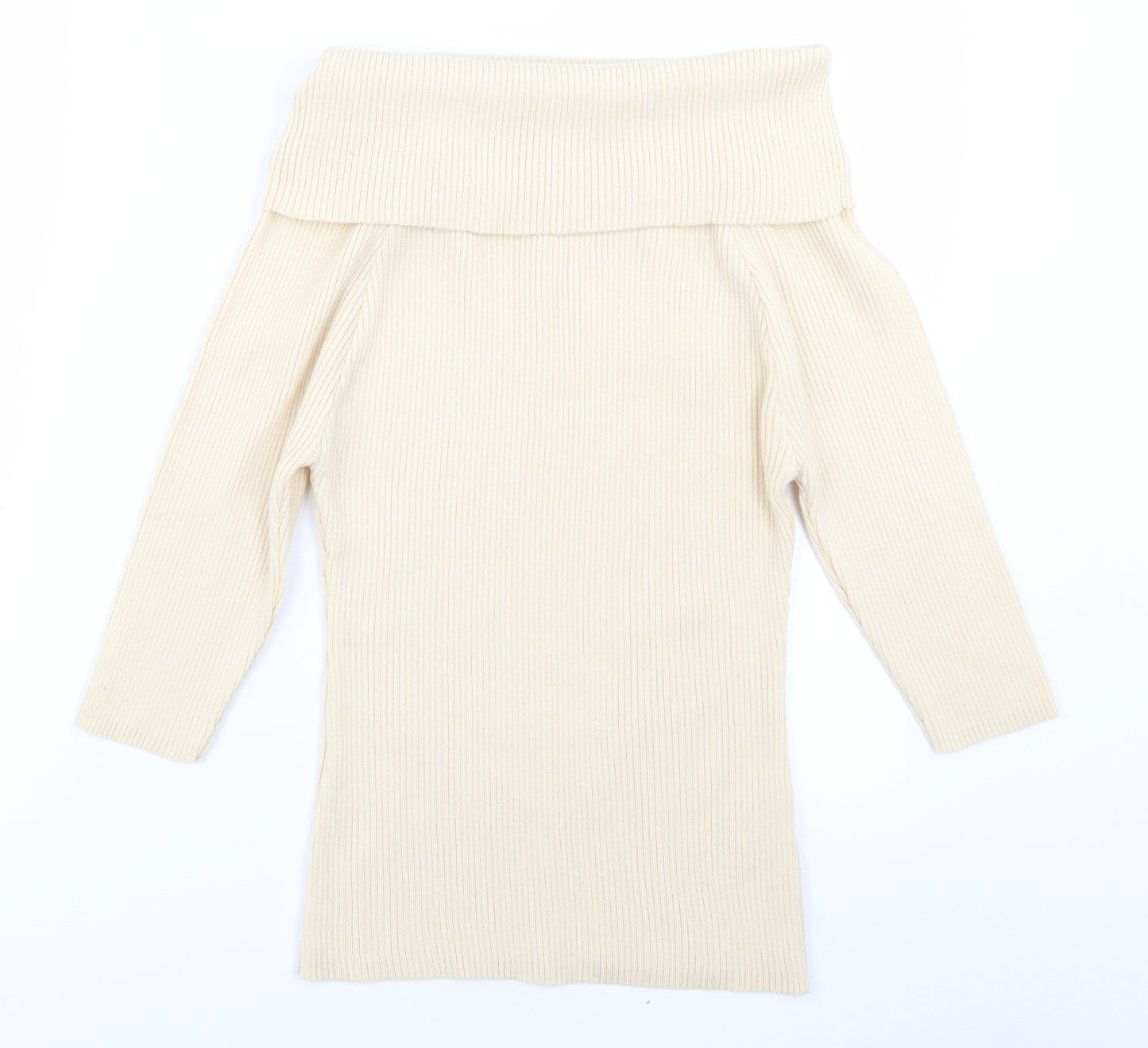 R Womens Ivory  Knit Pullover Jumper Size 10