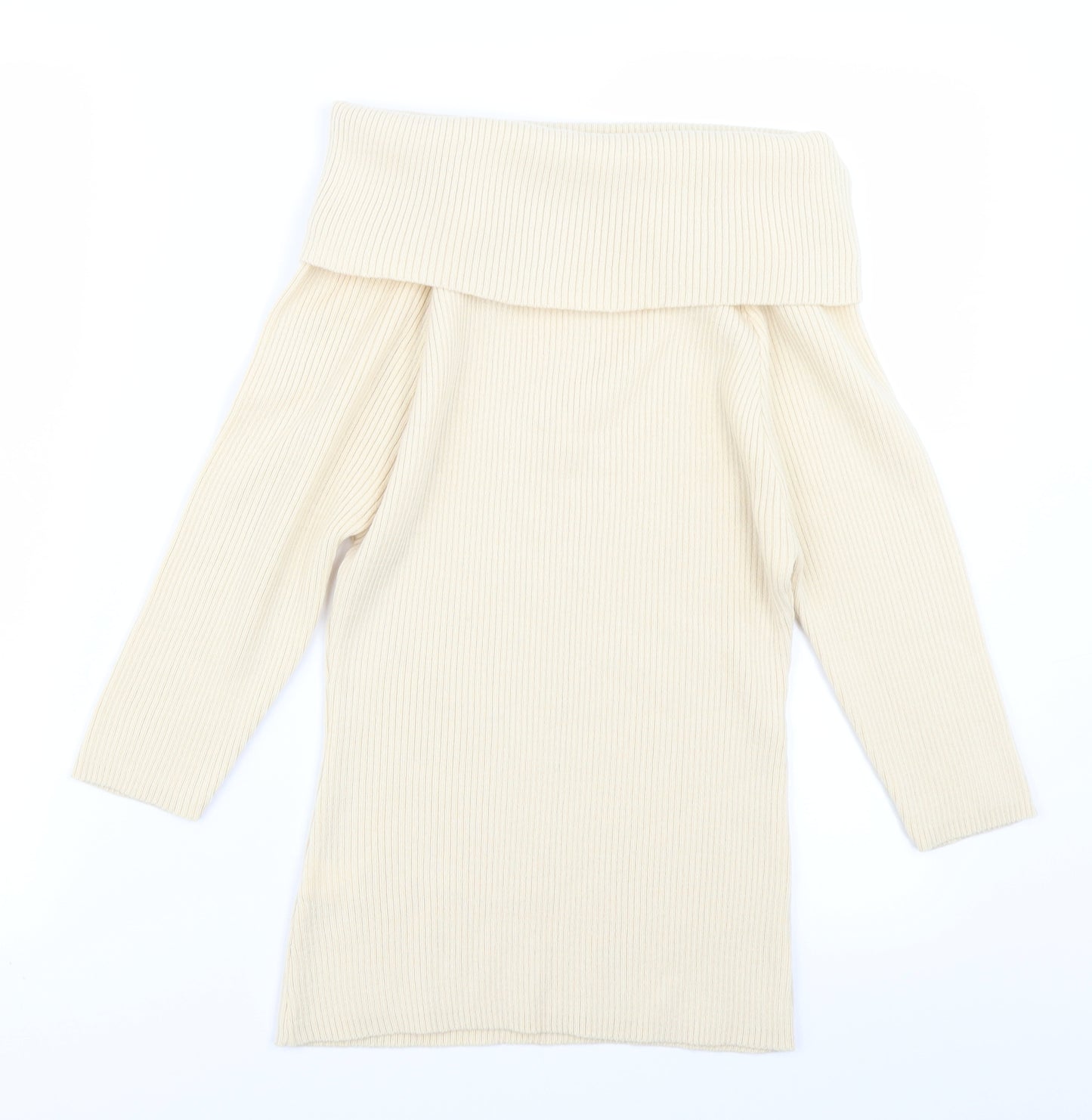 R Womens Ivory  Knit Pullover Jumper Size 10