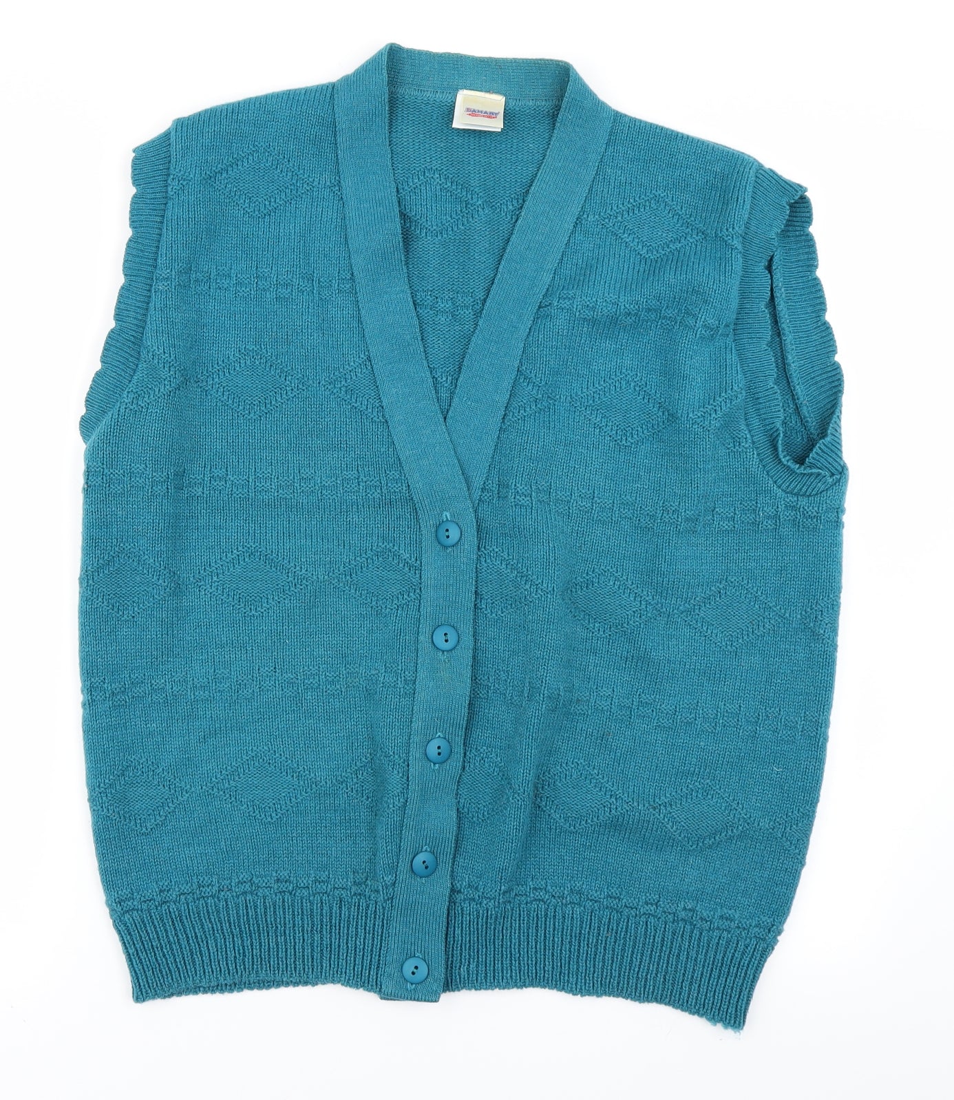 Damart Womens Blue  Knit Vest Jumper Size 16