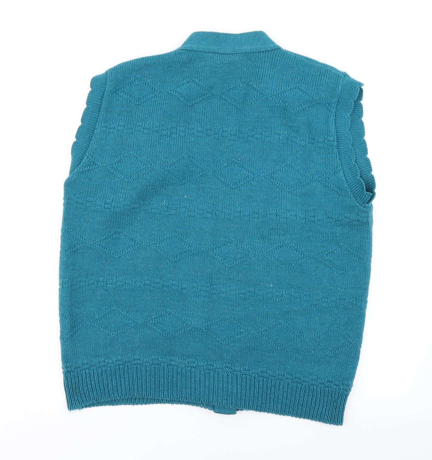 Damart Womens Blue  Knit Vest Jumper Size 16
