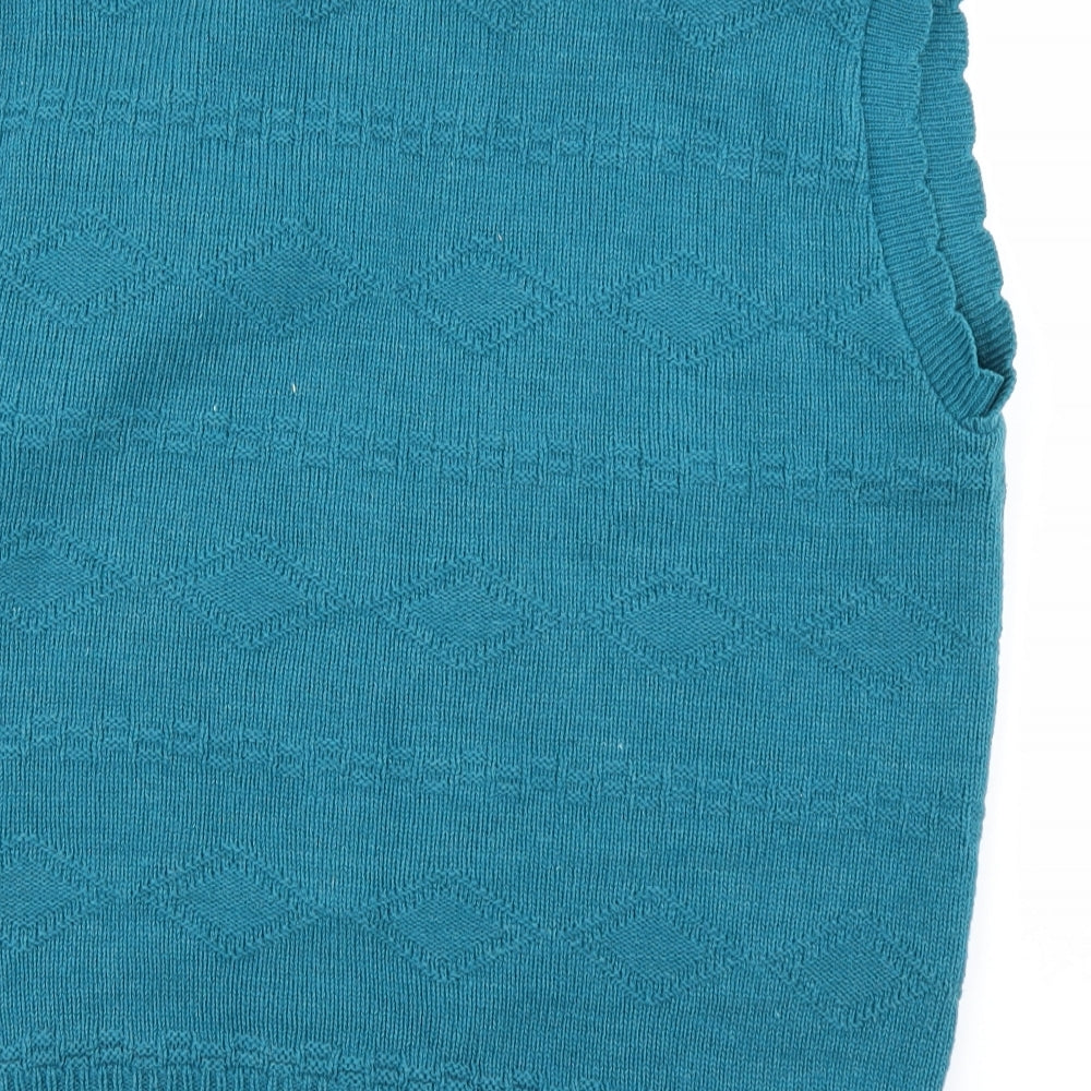 Damart Womens Blue  Knit Vest Jumper Size 16