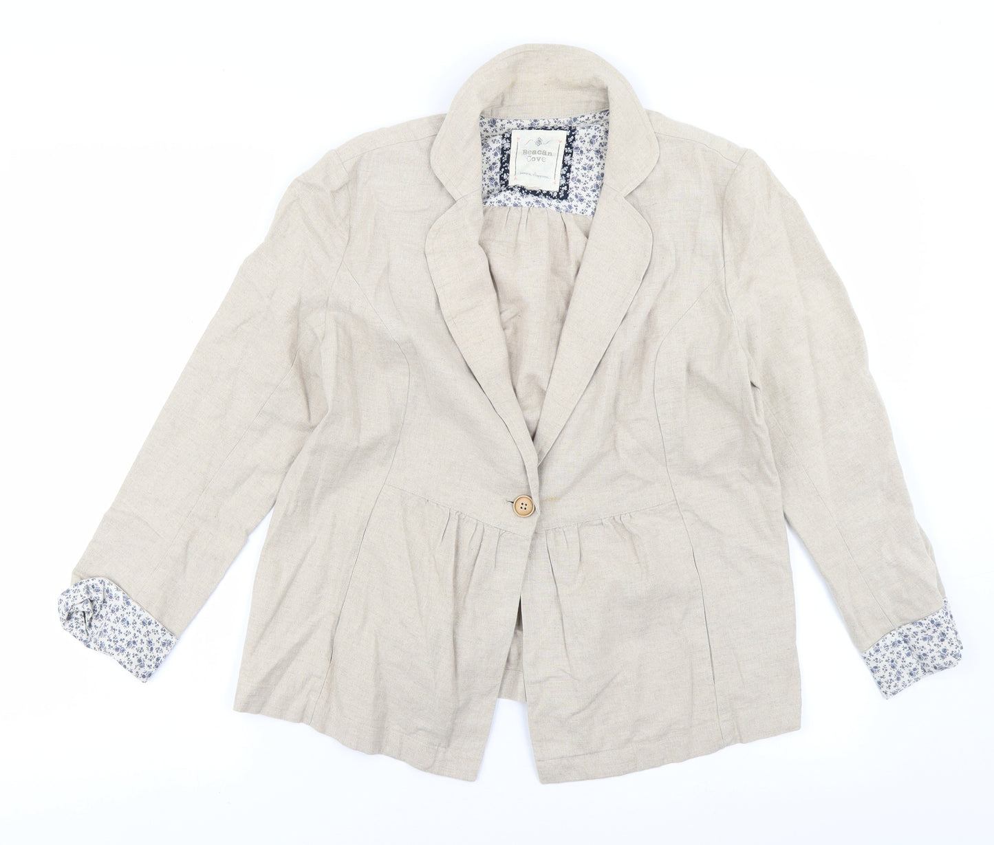 Beacan Cove Womens Beige   Jacket Blazer Size S