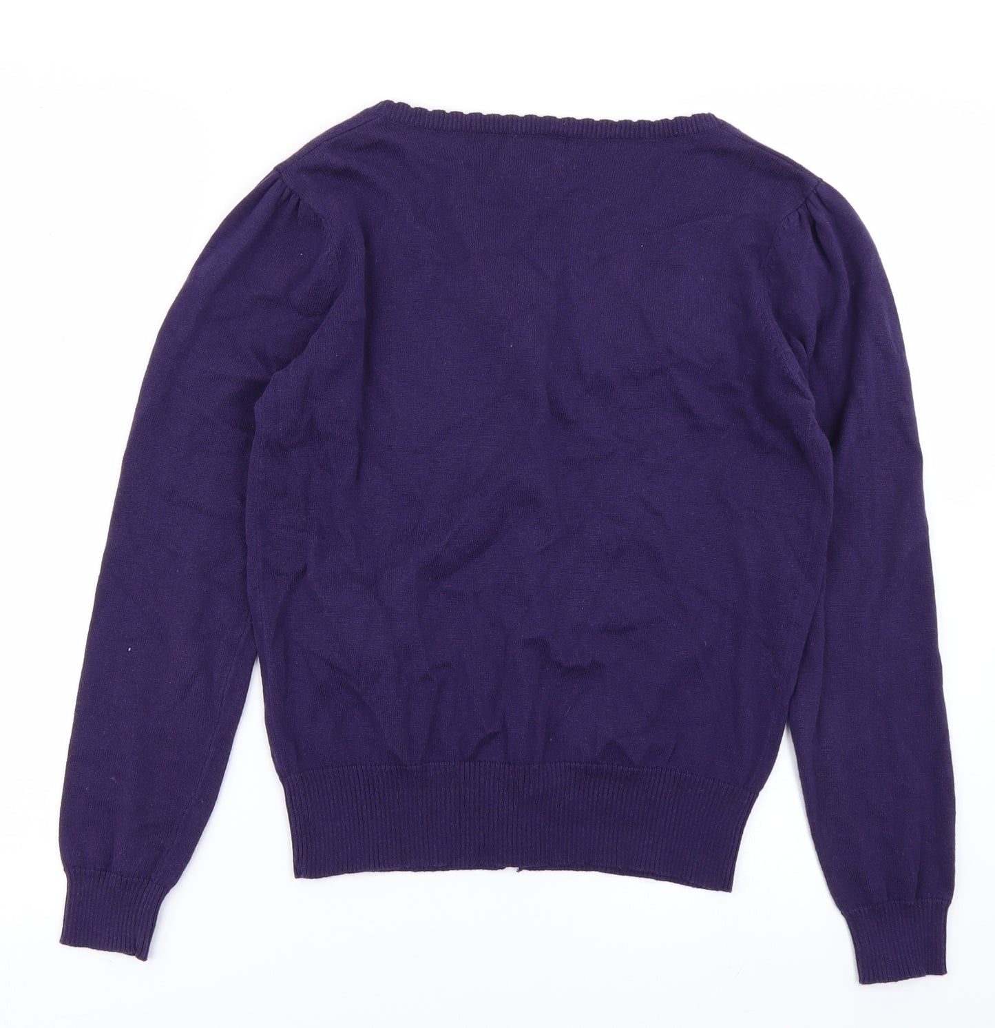 M Butterfly Womens Purple  Knit Cardigan Jumper Size S