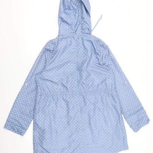 Atmosphere Womens Blue Polka Dot  Rain Coat Coat Size S