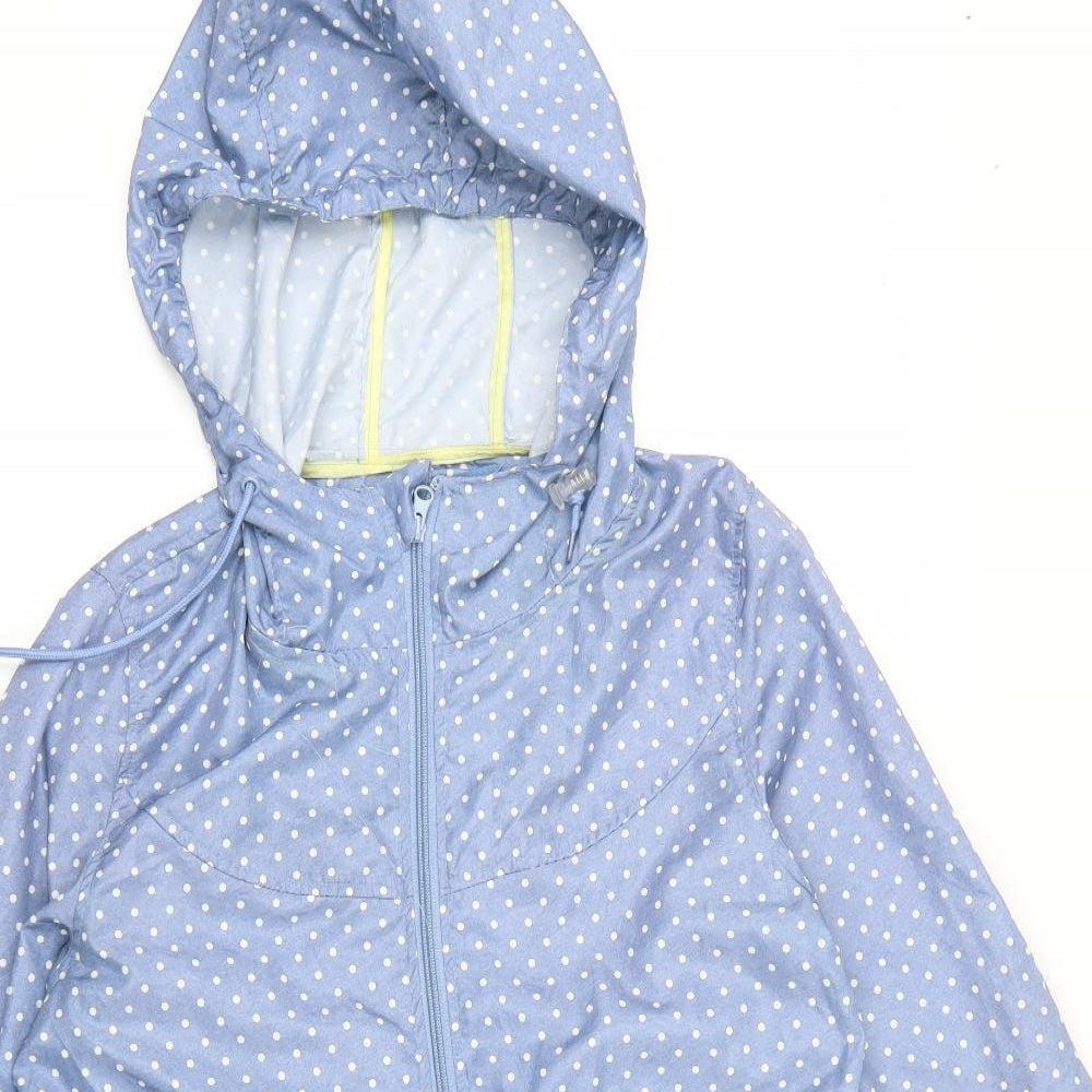 Atmosphere Womens Blue Polka Dot  Rain Coat Coat Size S