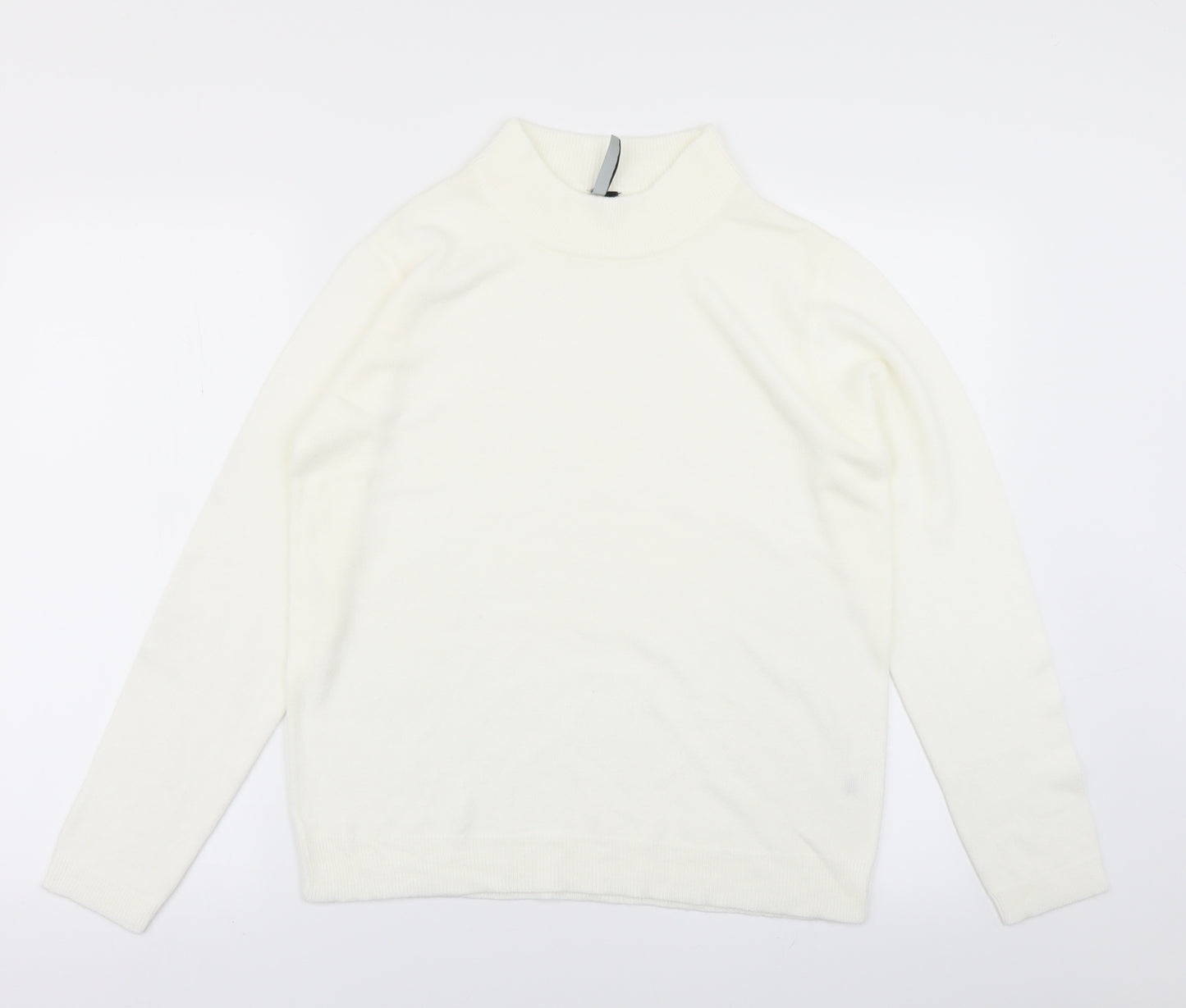 Intuition Essentials Womens White  Knit Pullover Jumper Size 12