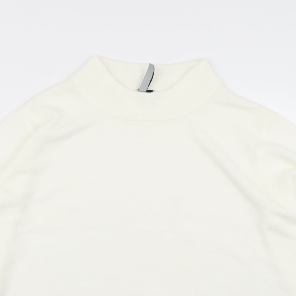 Intuition Essentials Womens White  Knit Pullover Jumper Size 12