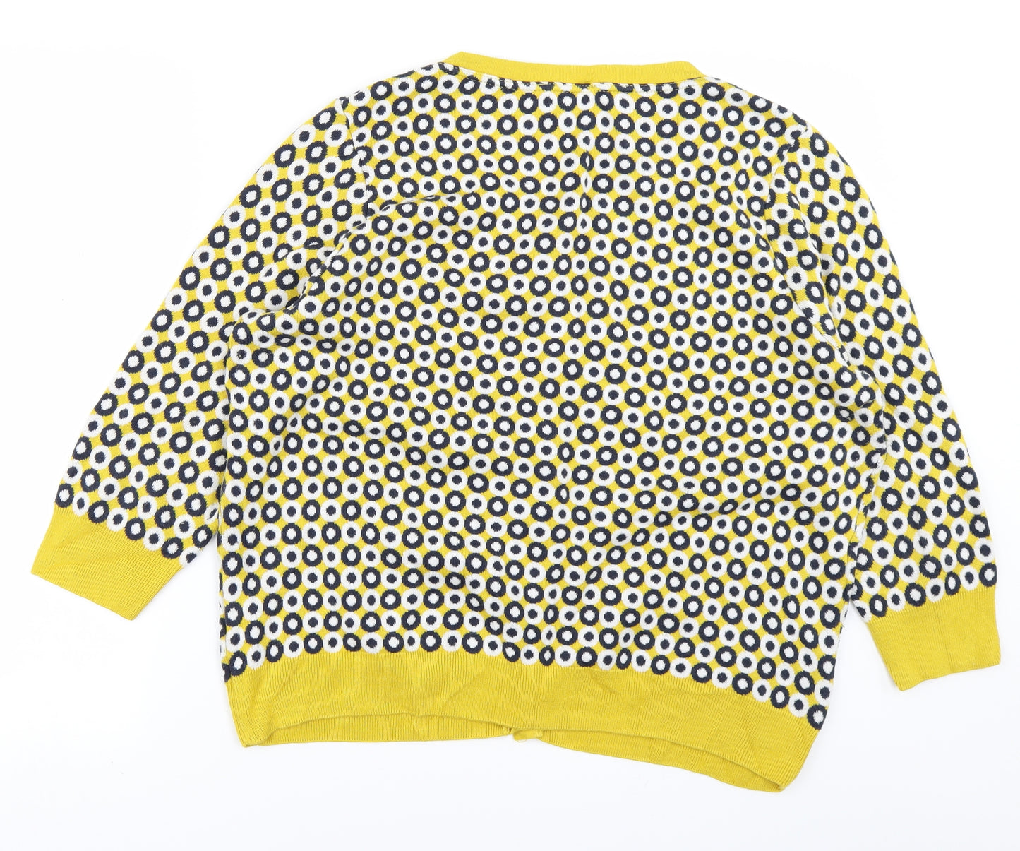 TU Womens Yellow Polka Dot Knit Cardigan Jumper Size 22