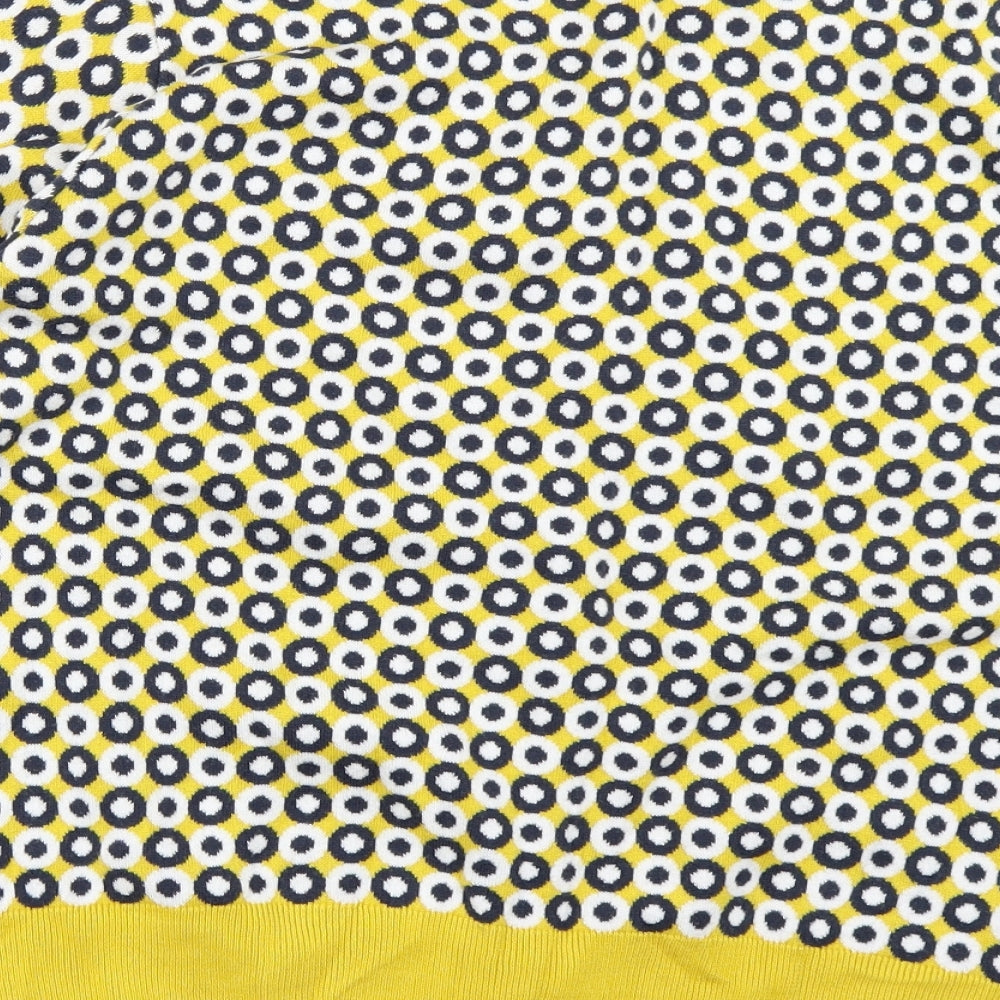 TU Womens Yellow Polka Dot Knit Cardigan Jumper Size 22