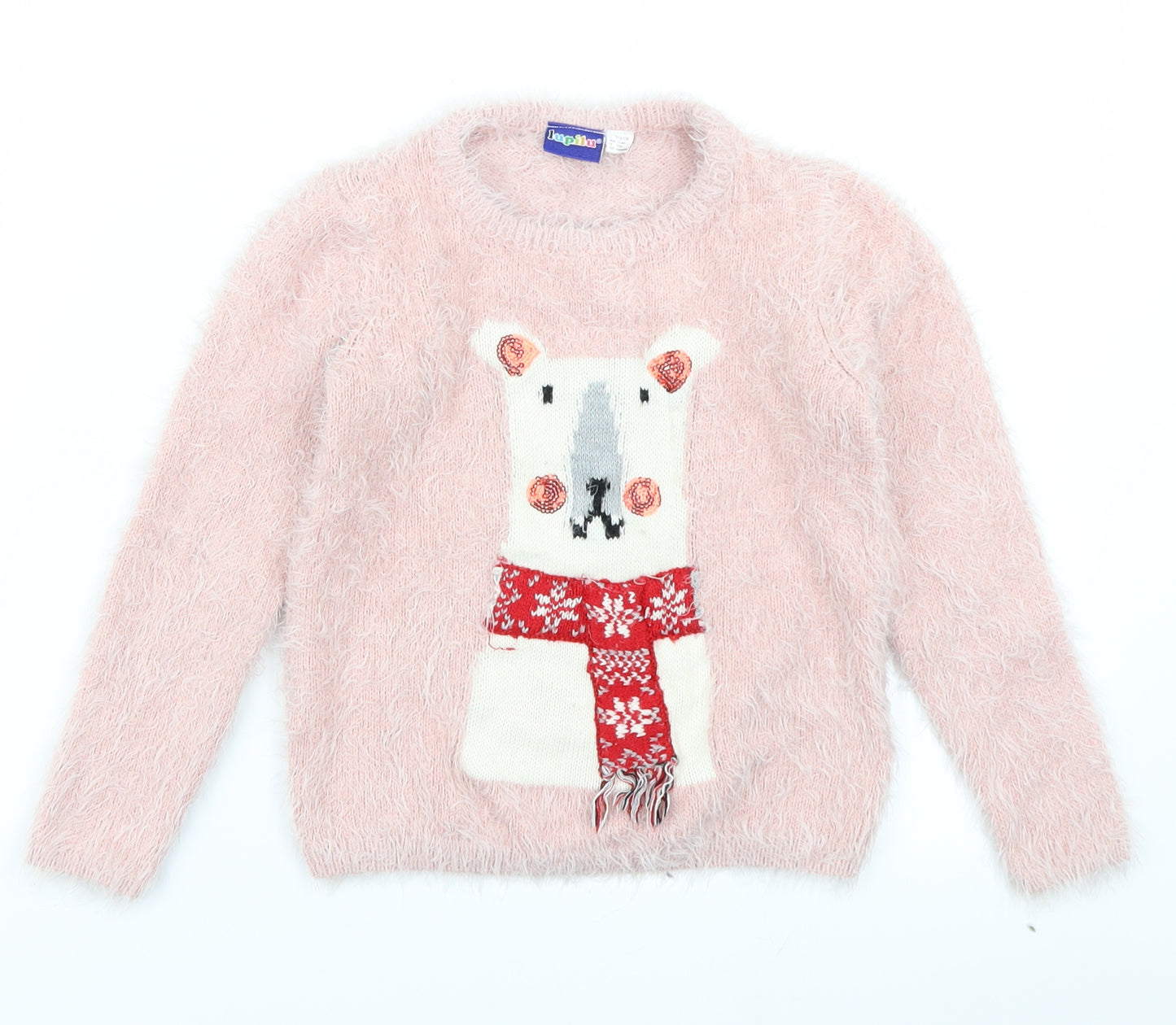 Lupilu Girls Pink  Knit Pullover Jumper Size 4-5 Years