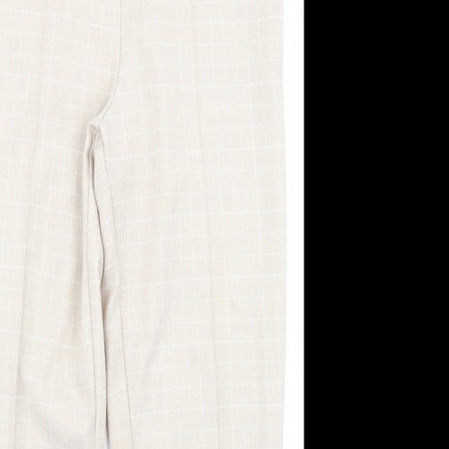 Marks & Spencer Womens Beige Plaid  Trousers  Size 12 L24 in