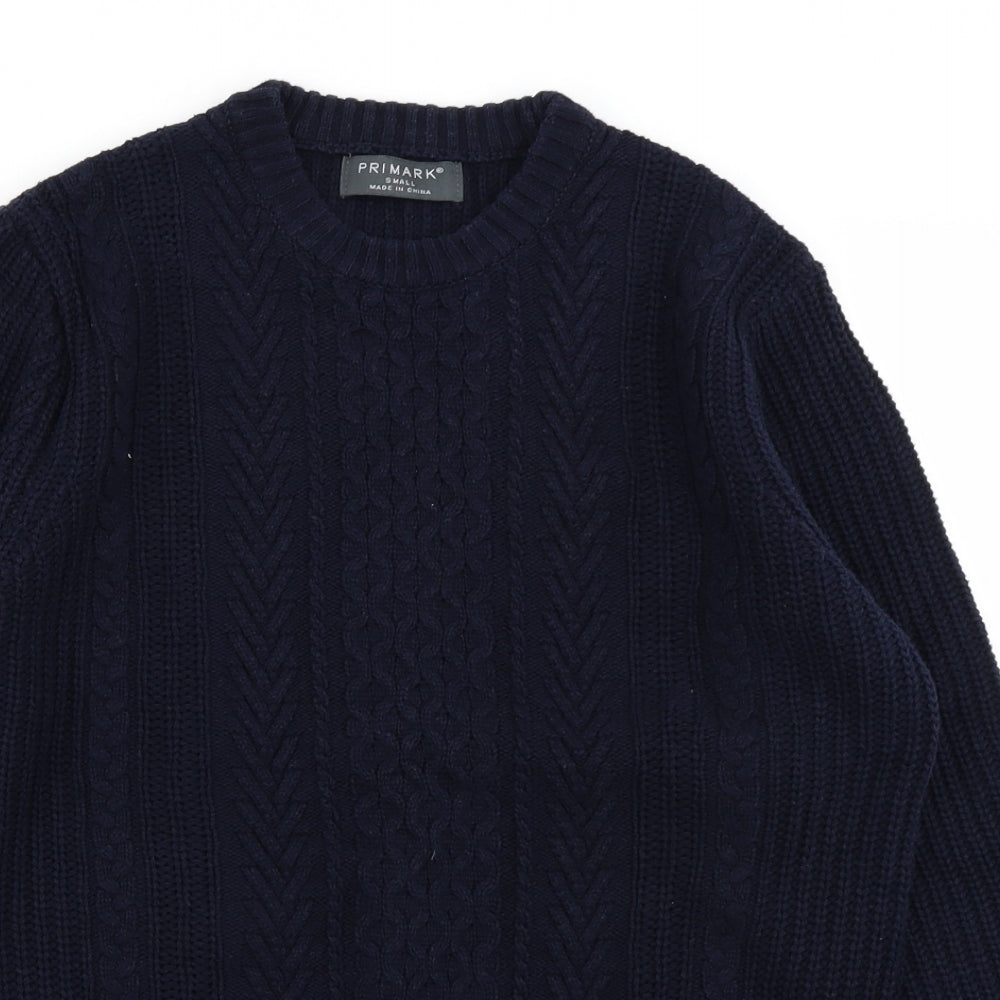 Primark Mens Blue  Knit Pullover Jumper Size S