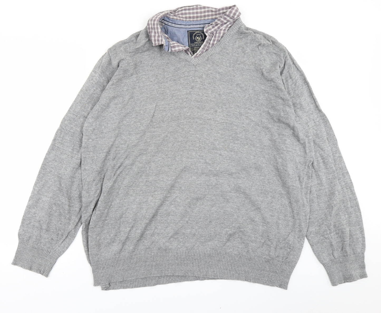 Easy Mens Grey  Knit Pullover Jumper Size XL