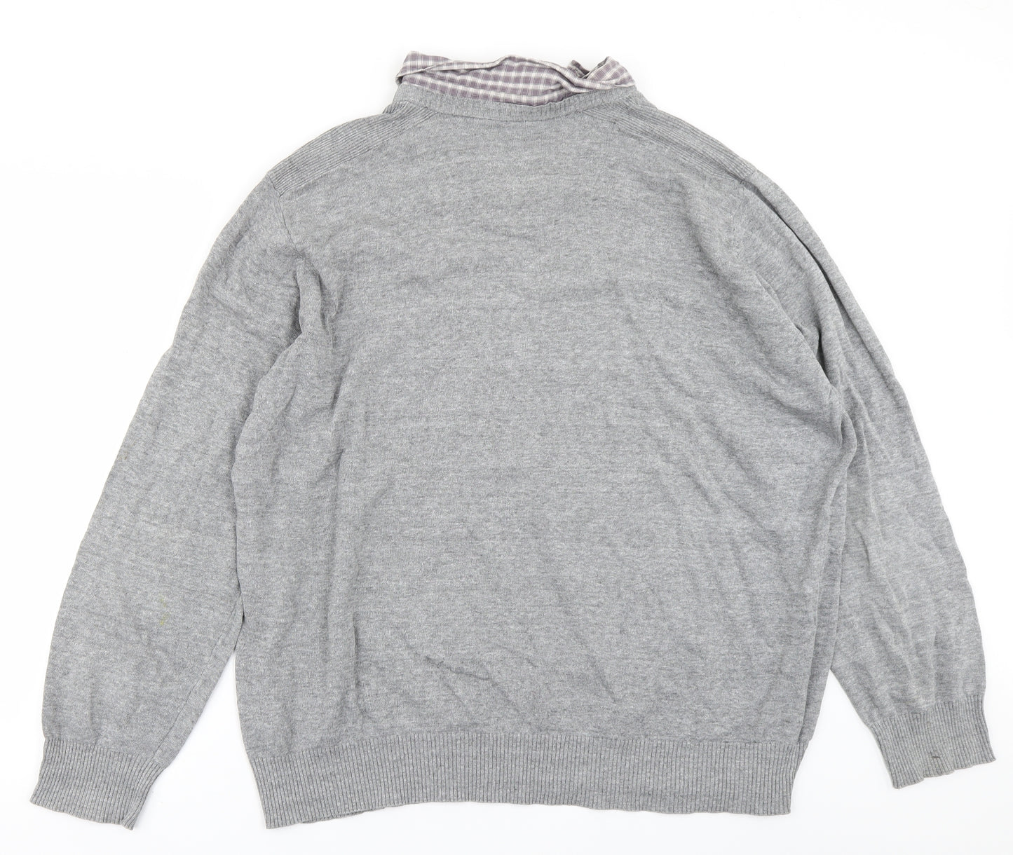 Easy Mens Grey  Knit Pullover Jumper Size XL