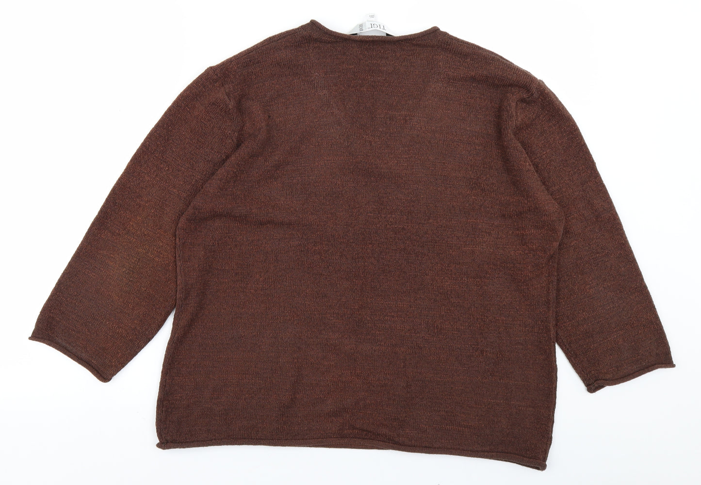 TIGI Womens Brown  Knit Pullover Jumper Size 22