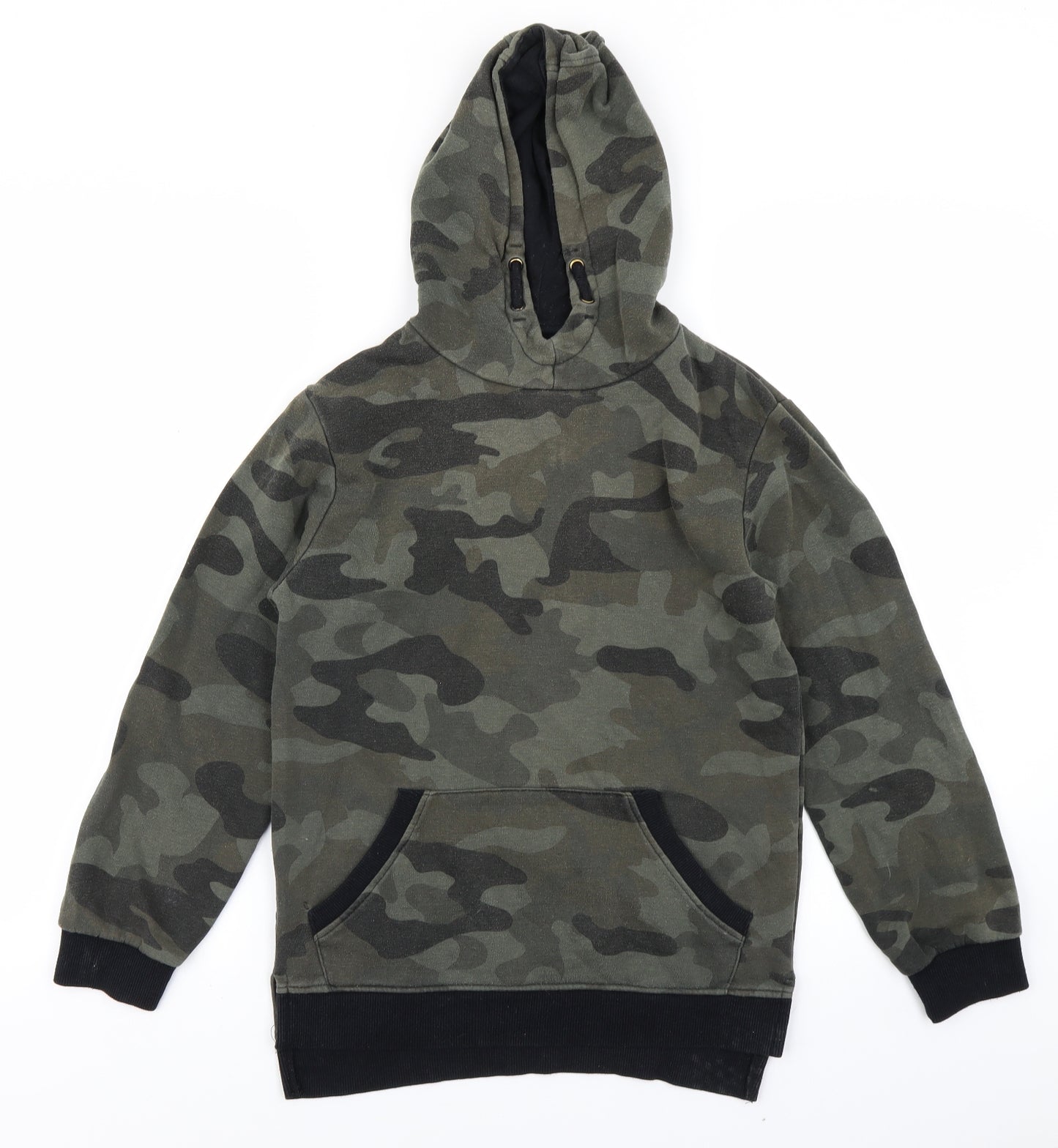 Primark Boys Green Camouflage  Pullover Hoodie Size 10-11 Years