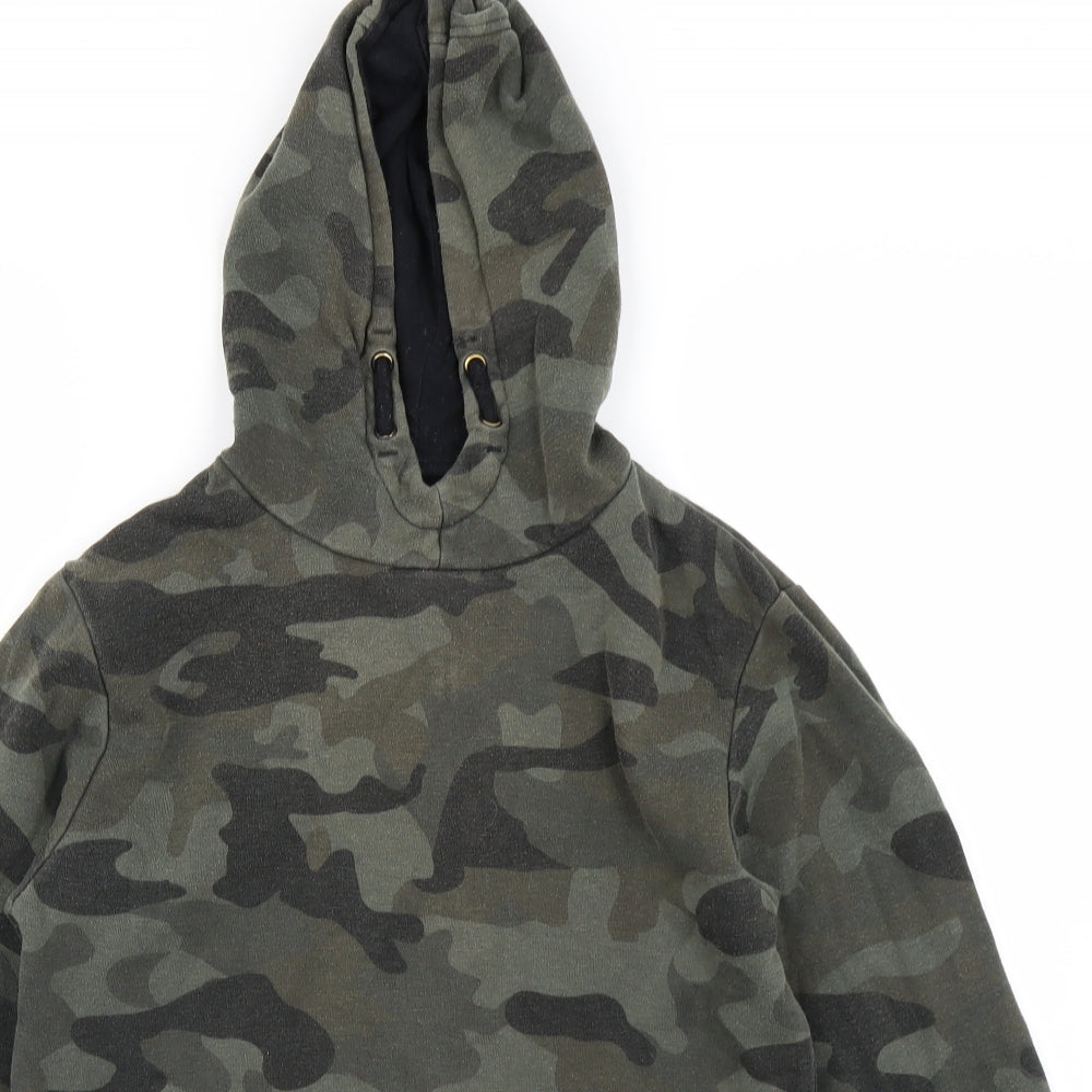 Primark Boys Green Camouflage  Pullover Hoodie Size 10-11 Years