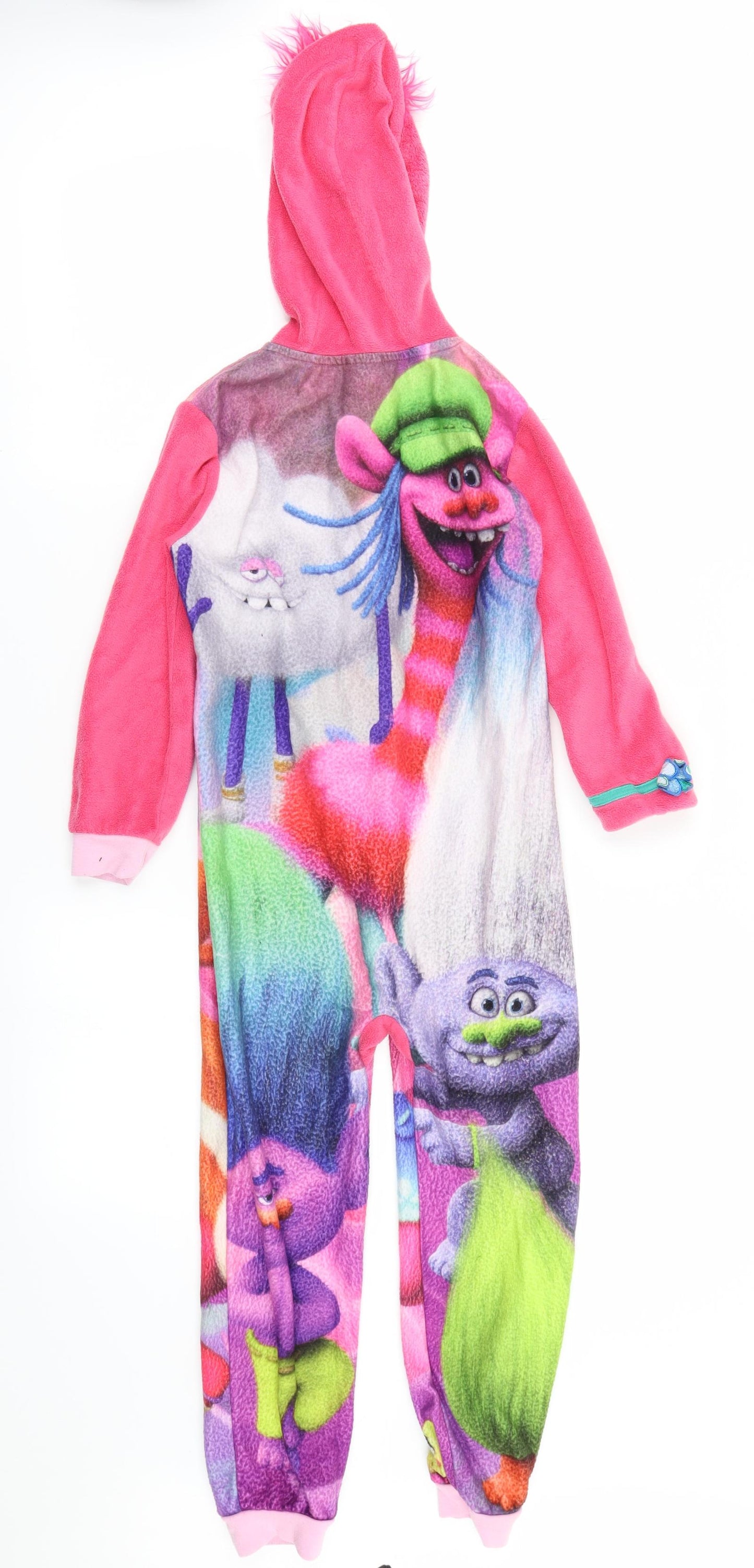 George Girls Pink Solid Fleece Top One Piece Size 6-7 Years  - Trolls