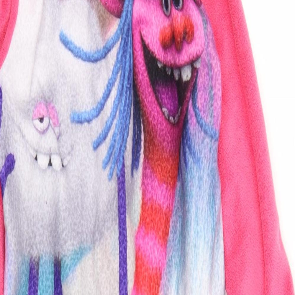 George Girls Pink Solid Fleece Top One Piece Size 6-7 Years  - Trolls