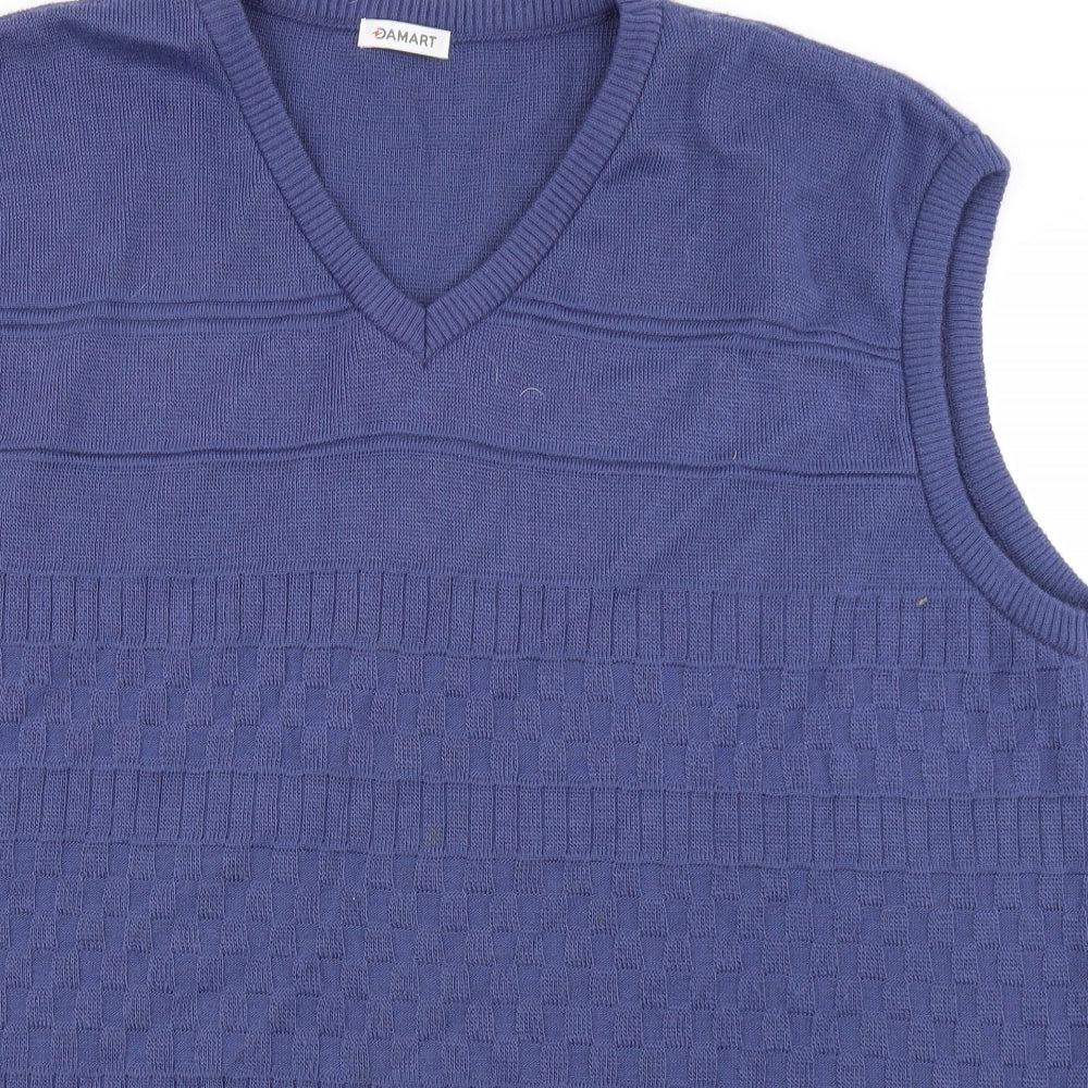 Damart Mens Blue  Knit Vest Jumper Size 3XL