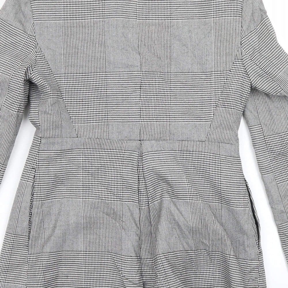 Topshop Womens Black Check  Jacket Blazer Size 4