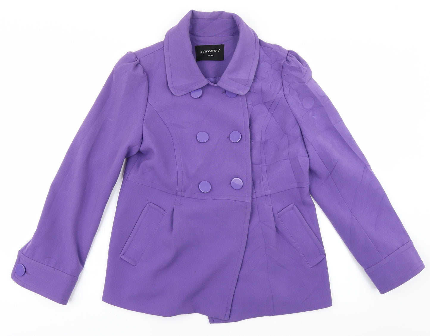 Atmosphere Womens Purple   Overcoat Coat Size 12