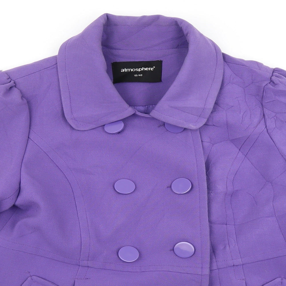 Atmosphere Womens Purple   Overcoat Coat Size 12