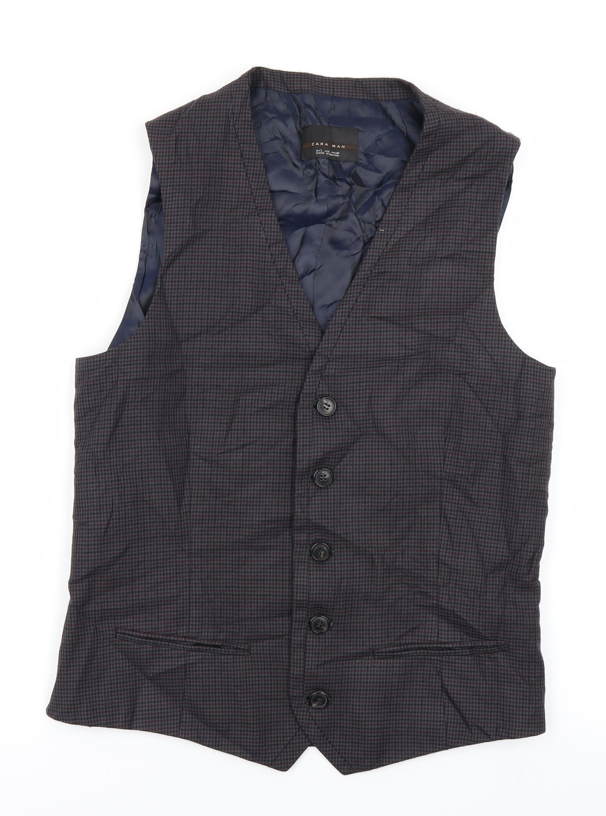 Zara Mens Brown   Jacket Suit Waistcoat Size L