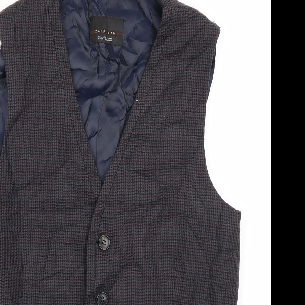 Zara Mens Brown   Jacket Suit Waistcoat Size L