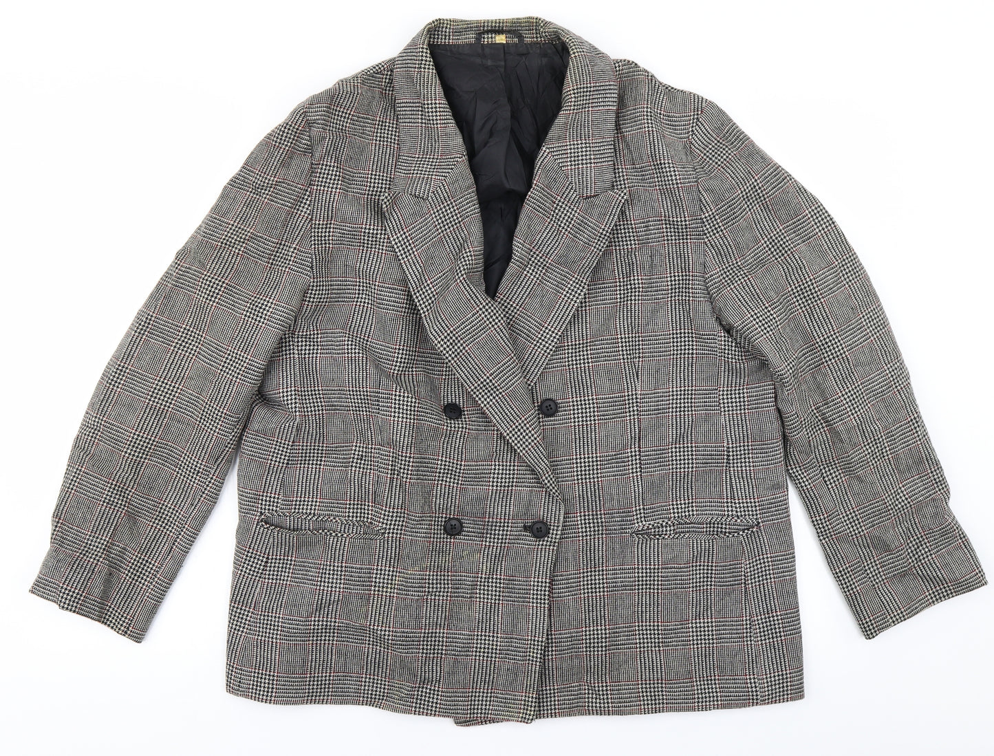 Edinburgh Mens Grey Plaid  Jacket Blazer Size 42