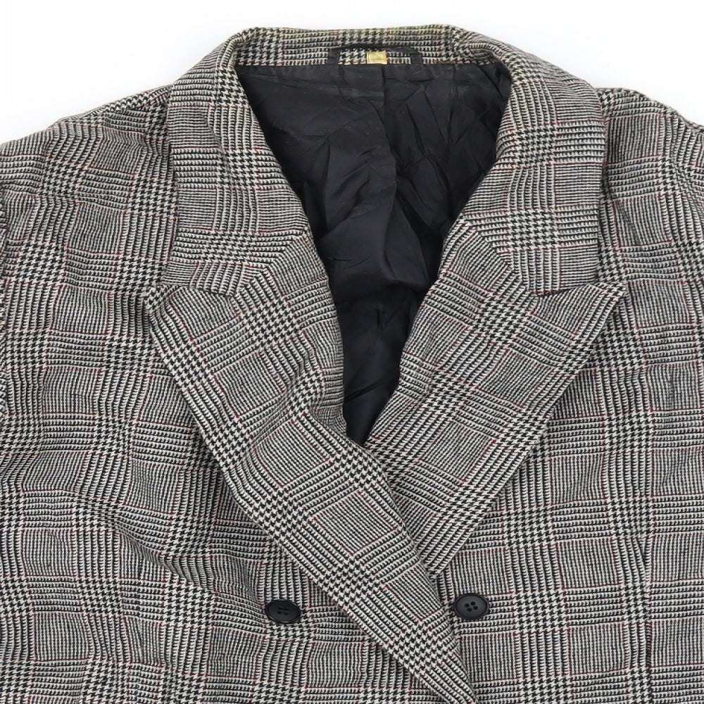Edinburgh Mens Grey Plaid  Jacket Blazer Size 42