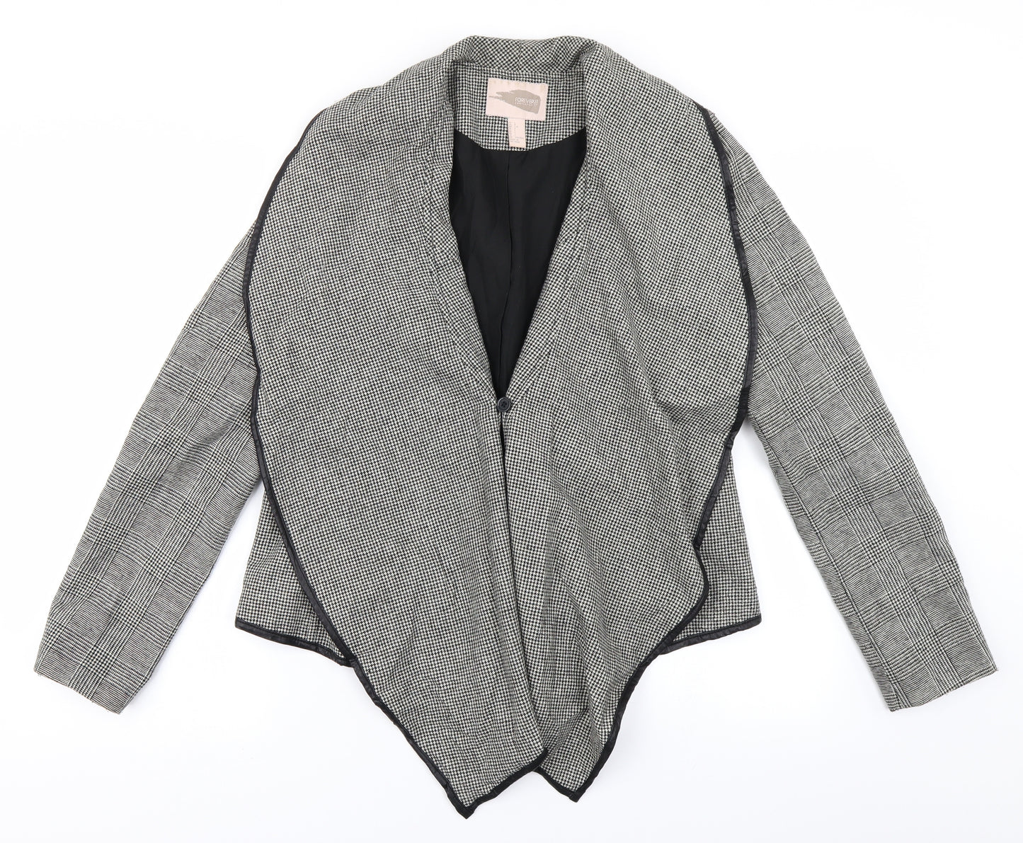 FOREVER 21 Womens Black Check  Jacket Blazer Size L