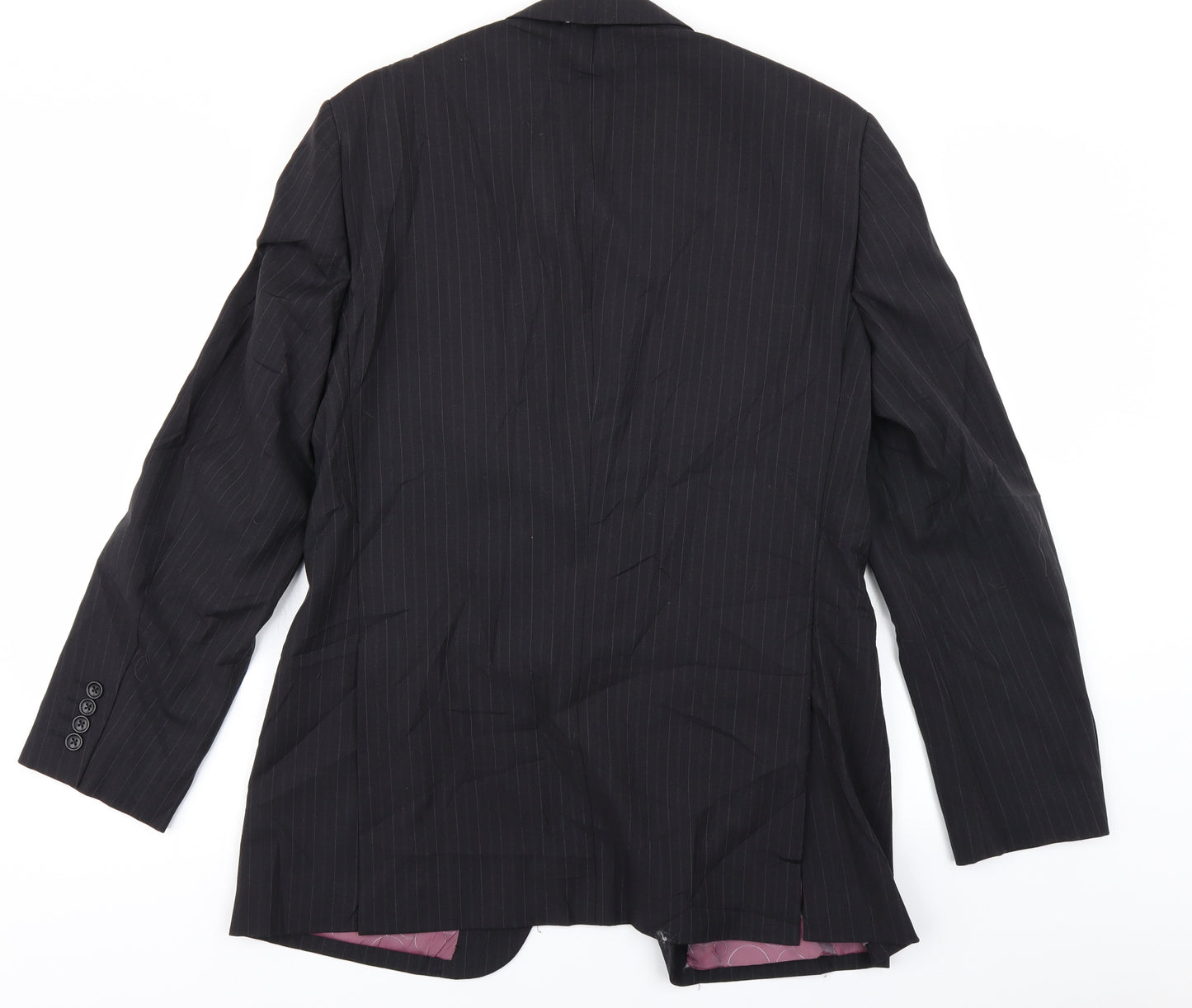 REMUS Mens Black Striped  Jacket Blazer Size 38
