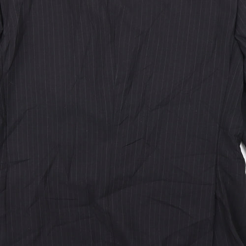 REMUS Mens Black Striped  Jacket Blazer Size 38