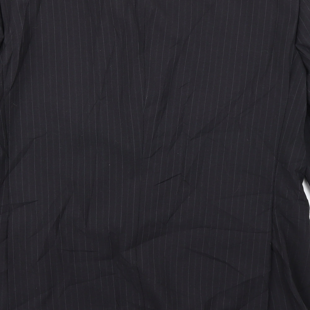 REMUS Mens Black Striped  Jacket Blazer Size 38